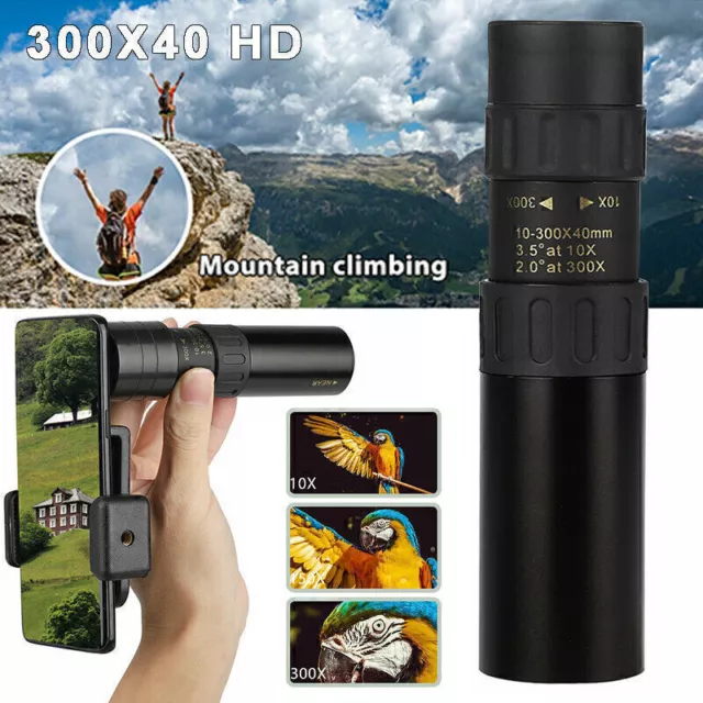 Monokular Fernglas 10-300x40 HD Teleskop Feldstecher Camping Nachtsicht Fer G4Q7