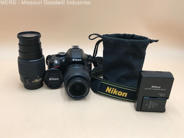 Nikon D5100 Digital Camera w/2 Lenses, Charger AS IS