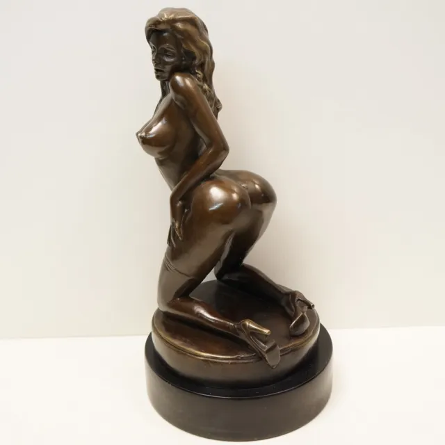 Estatua Damisela Sexy Pin-up Art Deco Estilo Art Nouveau Estilo Bronce sólido Fi