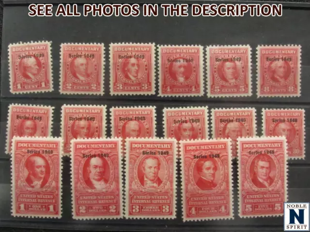 NobleSpirit No Reserve (WJ) US #R511-R527 Mint NH = $125 CV 1949 Documentary