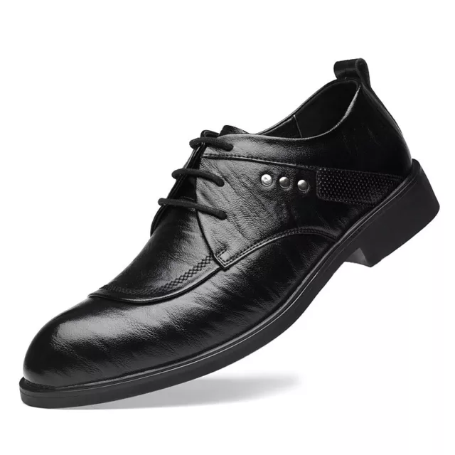 Men's Dress Formal Shoes Leather Laced Up Pointy Toe Shoes Wedding Office Party