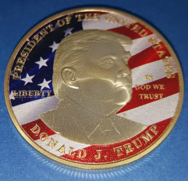 Donald Trump Gold Coin Medal US President Land of the Free New York Washington