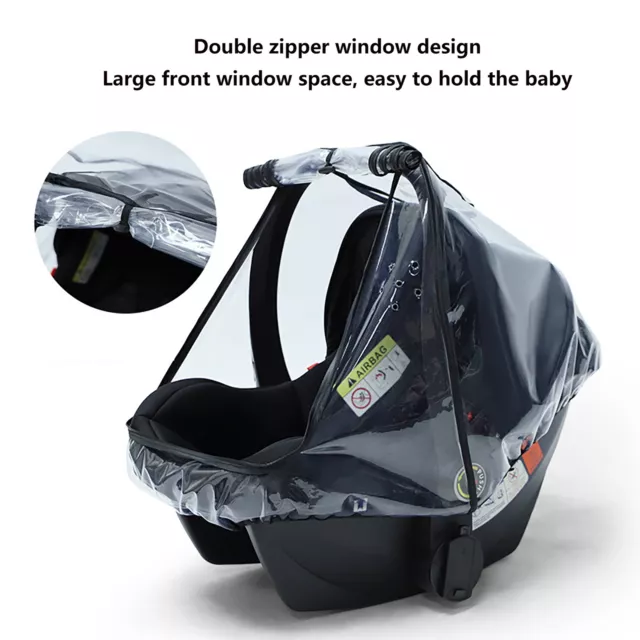 Buggy Rain Cover Universal Pushchair Stroller Seat Rain Cover Waterproof -Clear