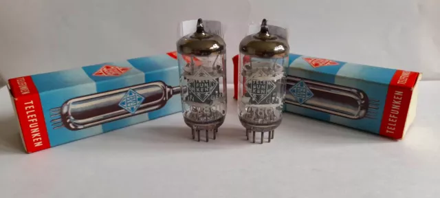 2XECC801S Telefunken (E81CC, 12AT7WA) Vacuum Tubes, Matched Pair Diamond bottom