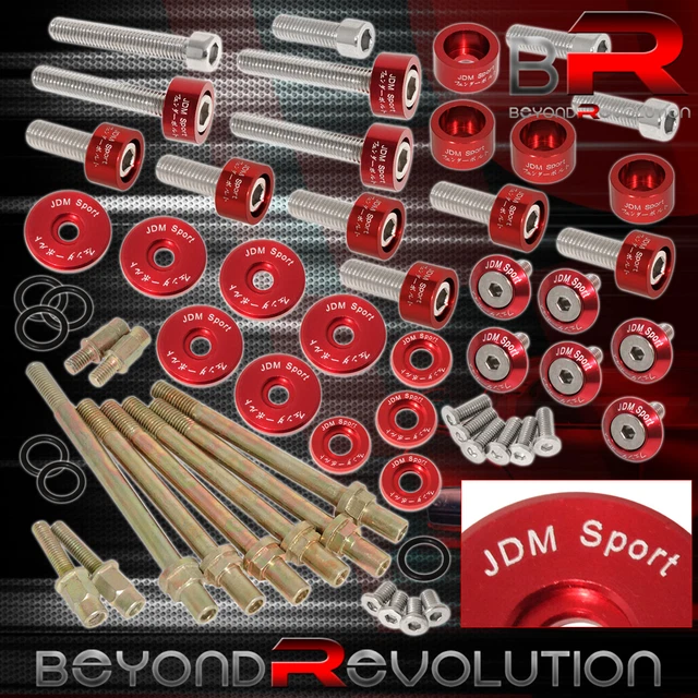 For Honda K20 K24 Cam Cap/Header/M8 Fender/Valve Cover Dress Up Washer Kit Red