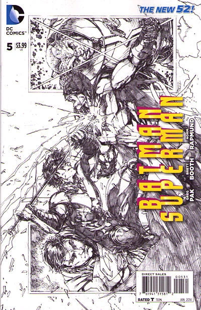 BATMAN SUPERMAN #5 - New 52 - Sketch VARIANT Cover 1:100