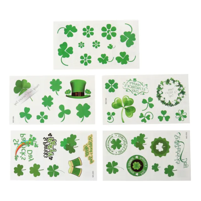 50 Pcs Party Favor Shamrock Temporary Face Tattoo The Face Water Proof