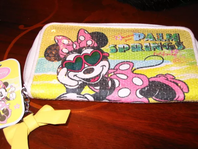 Disney Store Minnie Mouse Long Palm Springs Sequinned Purse  BRAND NEW VERY RARE