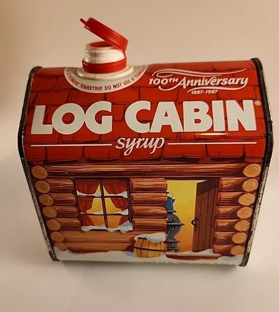 Collectable Log Cabin 100th Anniversary  Syrup Tin 1887 -198