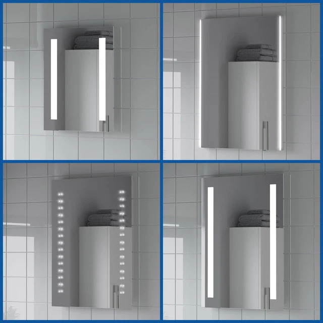 MODERN BATHROOM MIRROR LED Illuminated Battery Powered Rectangular IP44