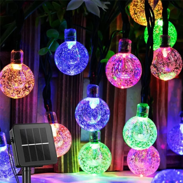 Solar LED String Lights Retro Bulb Garden Fairy Ball Hanging Outdoor Lamp Party