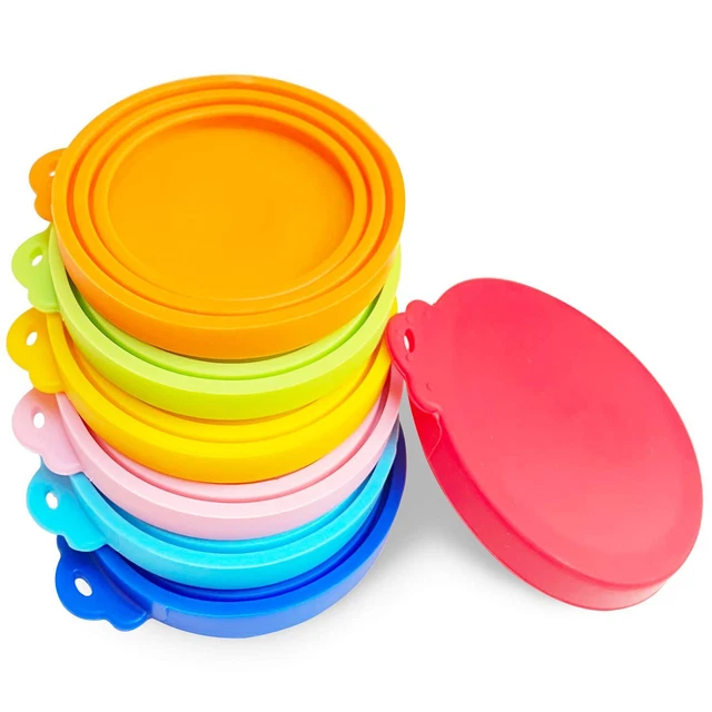 7 Pcs Can Covers Silicone Pet Food Can Lid Covers for All Standard Size Dog andn