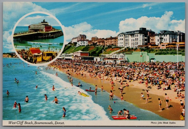 West Cliff Beach Bournemouth Dorset England Postcard Unposted