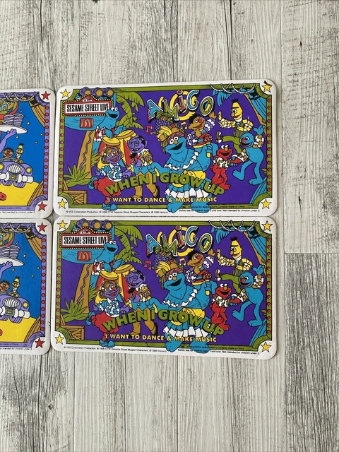 SESAME STREET MCDONALD'S Placemats x4 1996 Vintage Kids, Place Mat