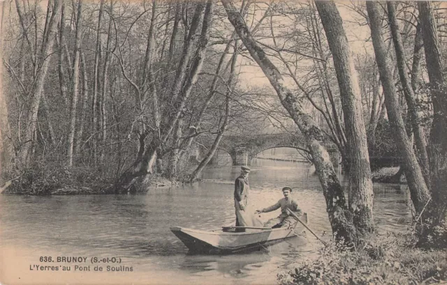 91 Brunoy L'yerres Au Pont De Soulins - Barque