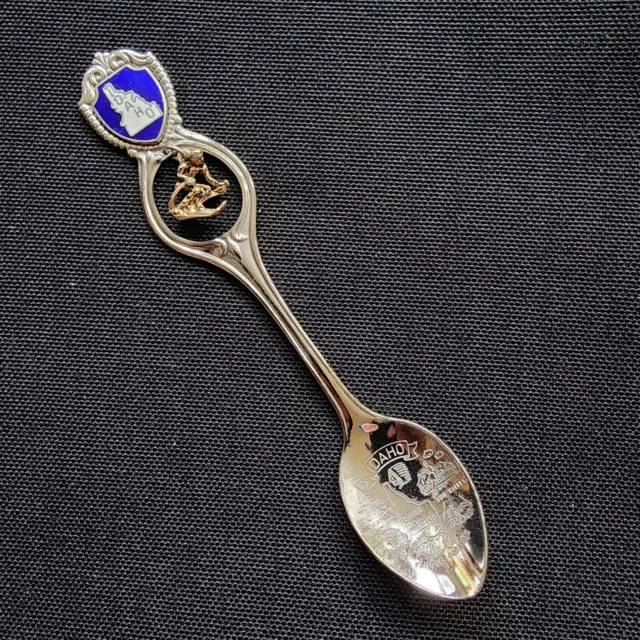 Idaho State Collector Souvenir Spoon 4.5" (11cm) with Down Hill Skier Dangler 2