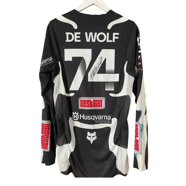 Maglia Fox Kay De Wolf firmata gara vincitrice di motocross - 100% originale