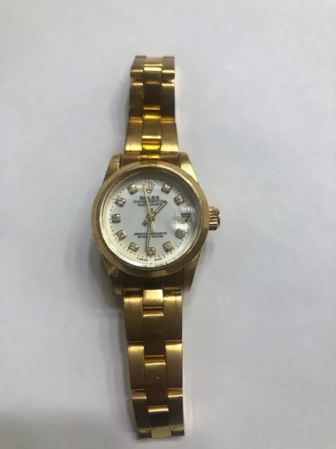 Rolex Lady-Datejust 69173 Gold President Bracelet with Gold Bezel
