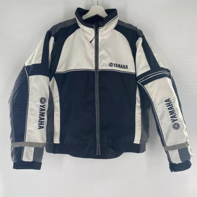 VTG Yamaha Snowmobile Racing Jacket Insulated White Black Women's Sz L