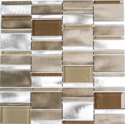 Braun Mosaico Parete Posteriore Alluminio Traslucido Combinato Cristallo Braun 