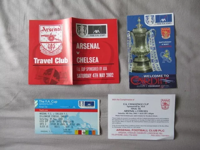 Football Ticket Used FA Cup Final 2002 Arsenal v Chelsea