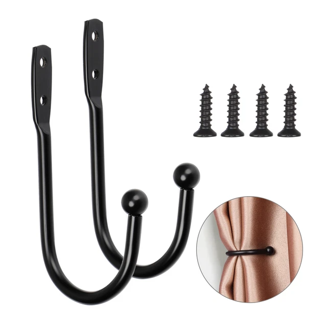 Wall Tie Back Curtain Holder Mounted Metal Hooks Curtain Holdback Wall Hanger