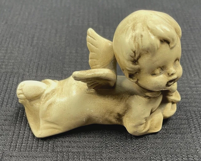 Vintage Wolin Japan Chalk Ware Cherub Baby Angel Figure 3 1/2"