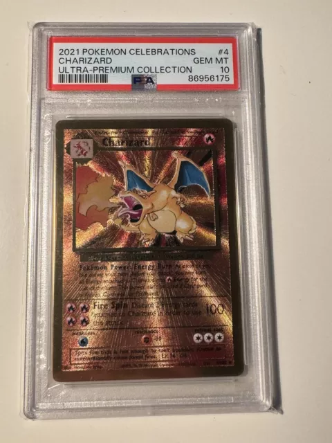 Pokemon Celebrations Ultra Premium Collection Charizard Gold Metal #4 PSA 10