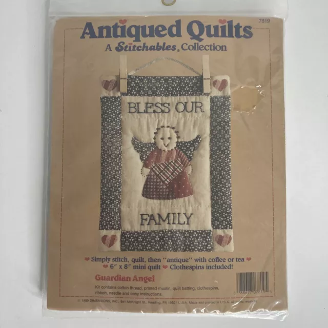 "Mini kit de edredones antiguos Guardian Angel 1989 dimensiones 7819 6""x8"
