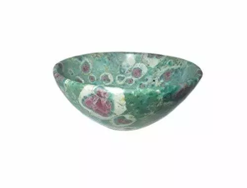 Natural Jet Ruby Fuschite Bowl 3"" Large Gem Huge A + Hand Sculpted Crystal