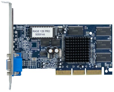 ATI Scheda Video AGP Ati Rage 128 Pro Ultra GL PCB Scuro 32 Mb 