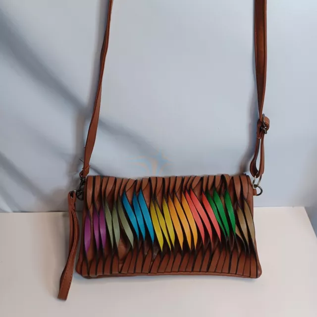 Mellow World Rainbow Twisted Crossbody Clutch