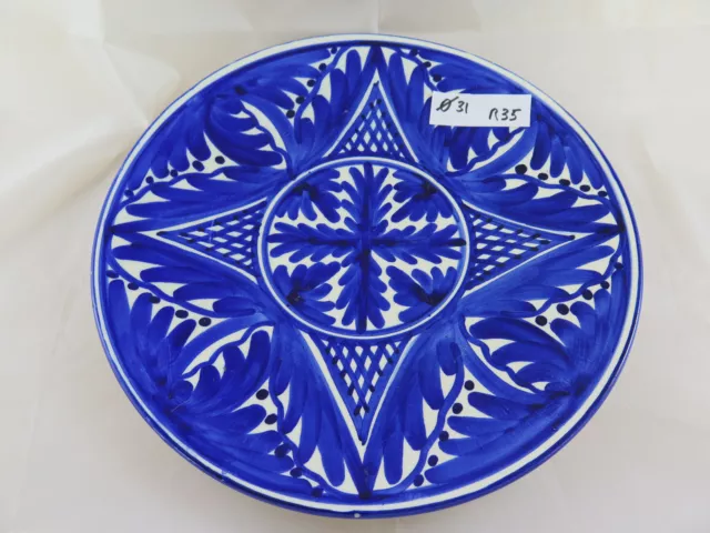 Grande Gerade IN Keramik Bemalt von der Wand Handbemalt Blu Weiß R35