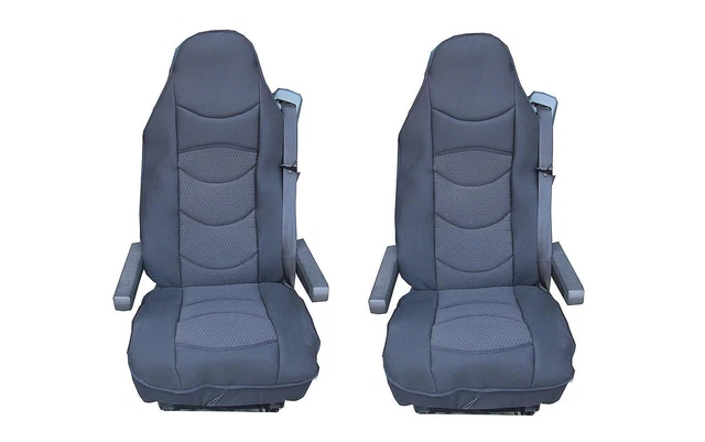 F-CORE Housses de Siege Camion compatibilité pour Scania R P G 01.05-12.16 R NEXTGEN 01.17- conducteur intégré Passager réglable Noir/Rouge