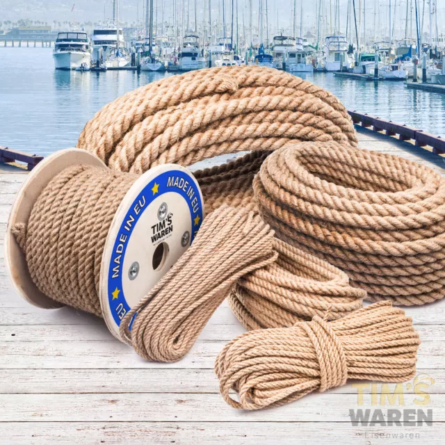 JUTESEIL 6mm bis 60mm Tau Seil Jute Seil Tauwerk Naturhanf Jute Rope Tauziehen 3