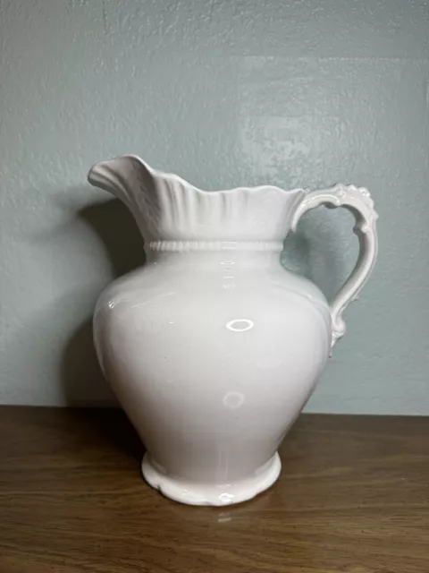 Antique Alfred Meakin White Ironstone Pitcher 11.5" - Excellent Condition