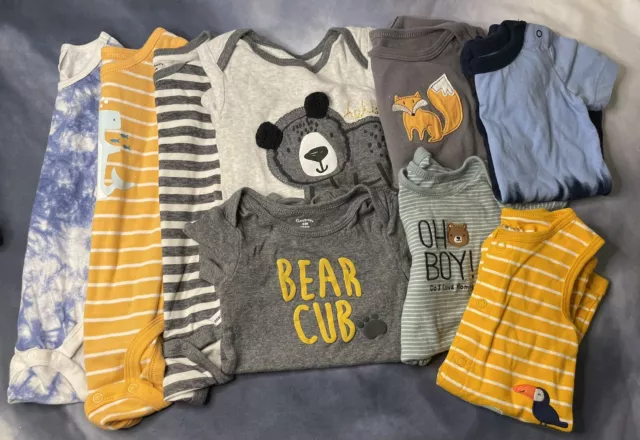 LOT OF 9 Baby Boys Spring Summer Lot Clothes Outfits Carters Gerber 6-9 Months