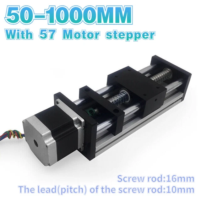 CNC LINEAR GUIDE Stroke Rail Motion Slide Actuator W/ New 57 Motor ...