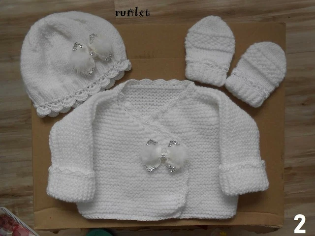 ENSEMBLE BÉBÉ FILLE naissance, Brassière bebe laine EUR