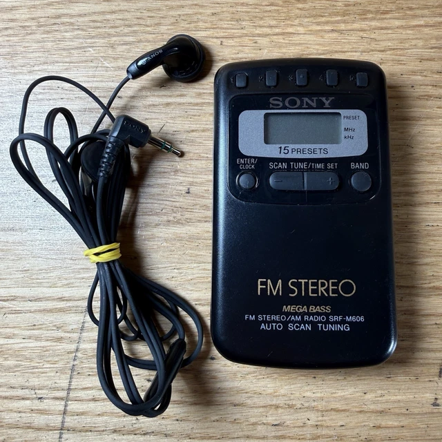 SONY SRF-220 AM FM Stereo Radio, ultra-compact 40th anniversary