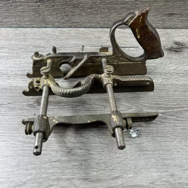 No. 45 Stanley Rule & Level Co Combination Plow Hand Plane Woodworking