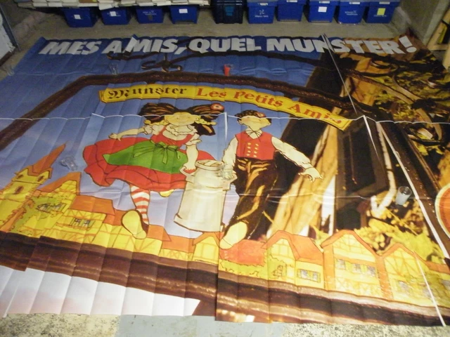 FROMAGE MUNSTER ALSACE LES PETITS AMIS *** rare affiche publicitaire  4*3m