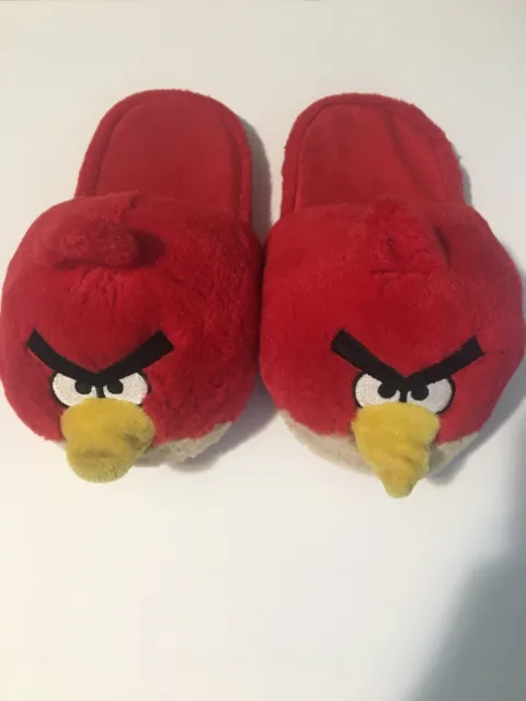 Red Angry Birds House Slippers Shoes Sliders Size 2-3