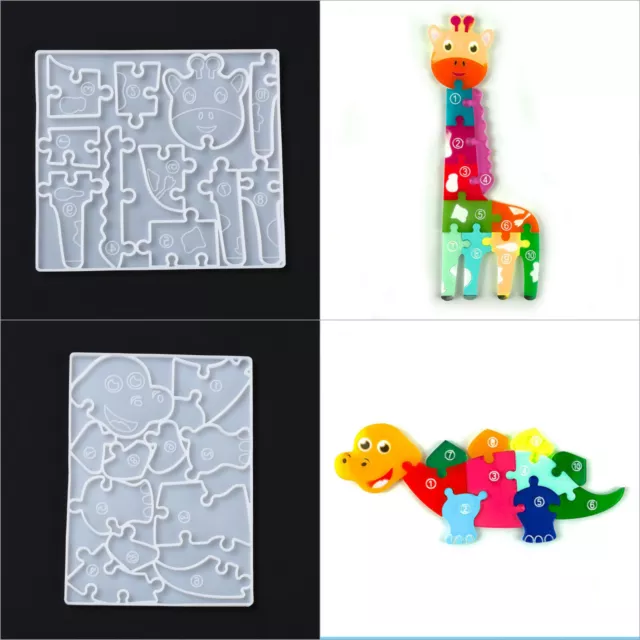 Silikonform Puzzle Giraffe Dinosaurier Handwerk Abformen Gießen Epoxidharz