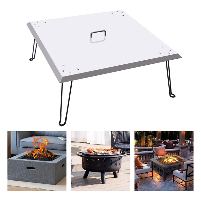 Fire Pit Burner Cover Fire Pit Heat Deflector for Round / Rectangular Fire Pits