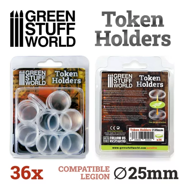 Protectores para Fichas 25mm - juegos de mesa rol peanas token meeples warhammer