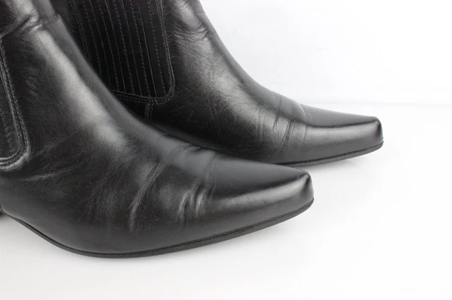 San Marina bottines pointues sytle santiag cuir noir T 39 Bon état 3