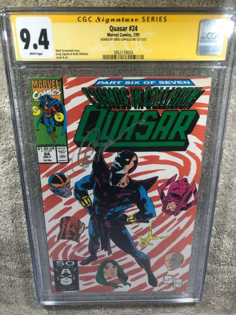 Quasar 24 CGC 9.4 SS Greg Capullo 1st Infinity Gauntlet 7/1991 Thanos