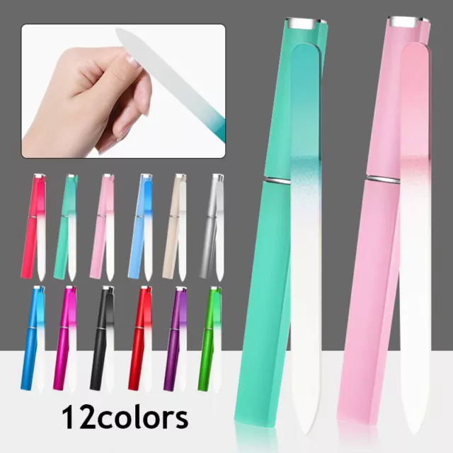 Crystal Glass Nail File Fingernail Pedicure Manicure Finger Buffer Etched Filing