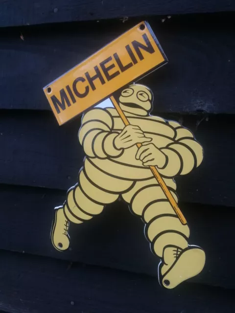 MICHELIN ENAMEL SIGN GARAGE Michelin Man sign vitreous porcelain tyres VAC303